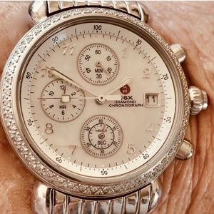 REDUCED - WATCH --- Michele CSX Diamond Chronograph Stainless Steel Ladies Watch